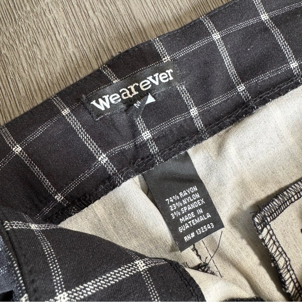 Black And White Gingham Skinny Pants Cuffs M - Picture 6 of 9